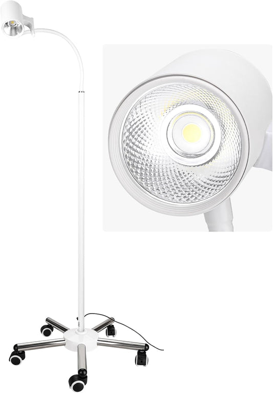 Exam Light 12W LED Medical Exam Lamp Mobile Surgical Examination Lamp Stainless Steel 5-Legged Base