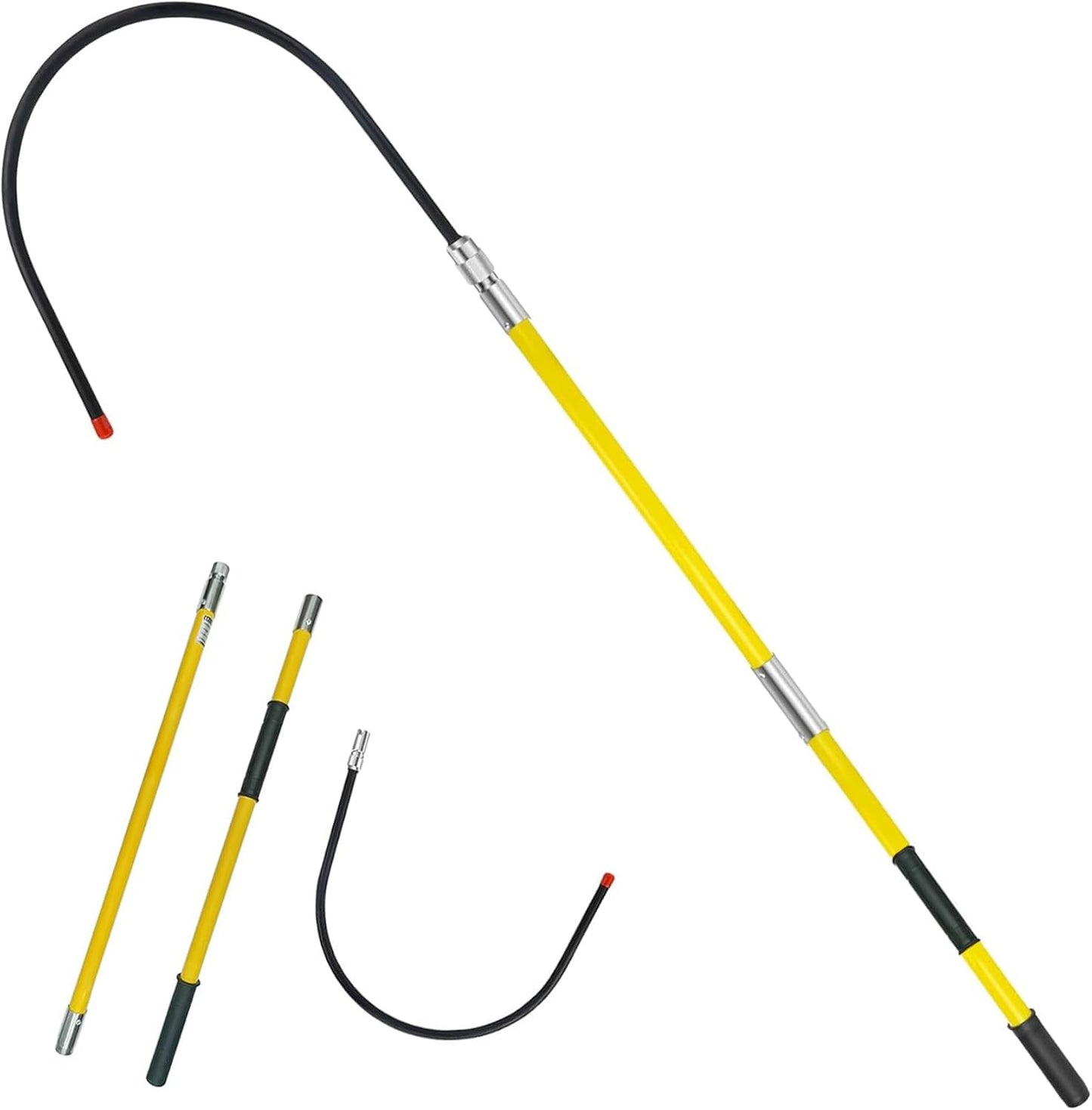 Rescue Hook with 18 inch Opening, High Voltage Insulated Epoxy Resin Telescopic 10kv35kv, 7.6-Foot Anti-Electrocution