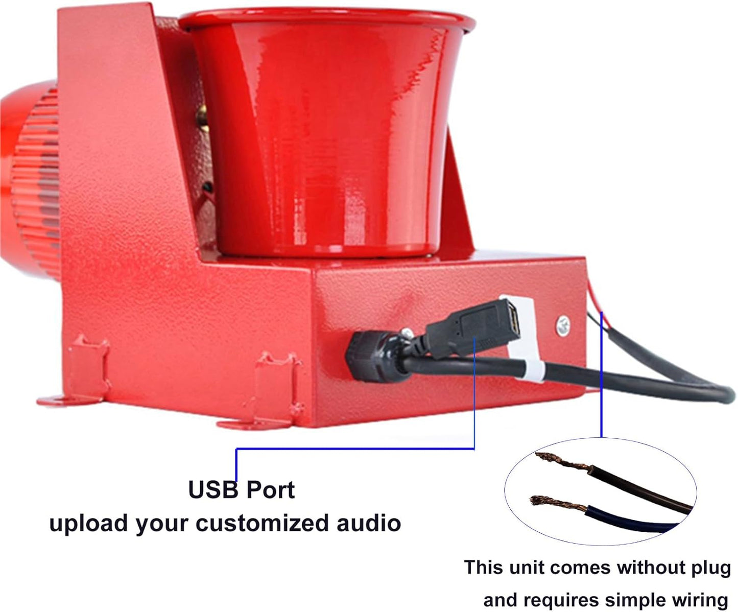 Wireless Emergency Strobe Siren Alarm Waterproof Outdoor Security Siren 120dB, 1640ft Remote Control, 12 Tone