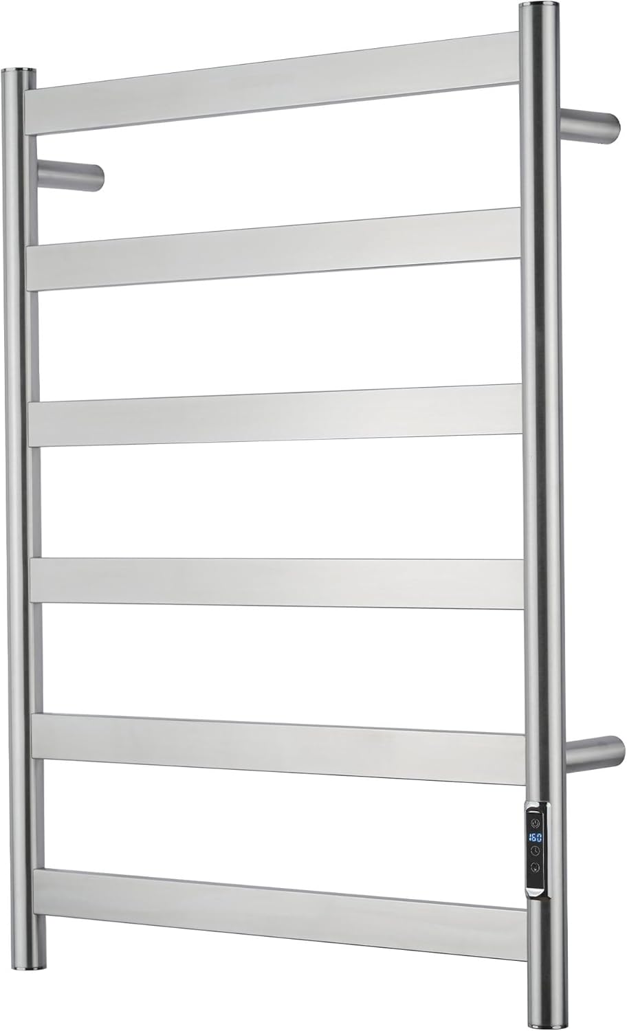 Electric Towel Warmer with Built-in Timer, Wall Mounted Bathroom Heated Towel Rack, Plug-in
