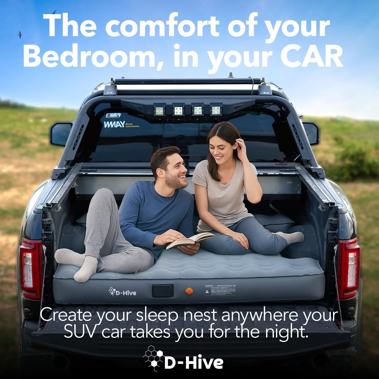 Unbeatable Durability 6-6.5' Truck Bed Air Mattress, Durable Extra Thick 300D Oxford Fabric, Quick Easy Set-Up