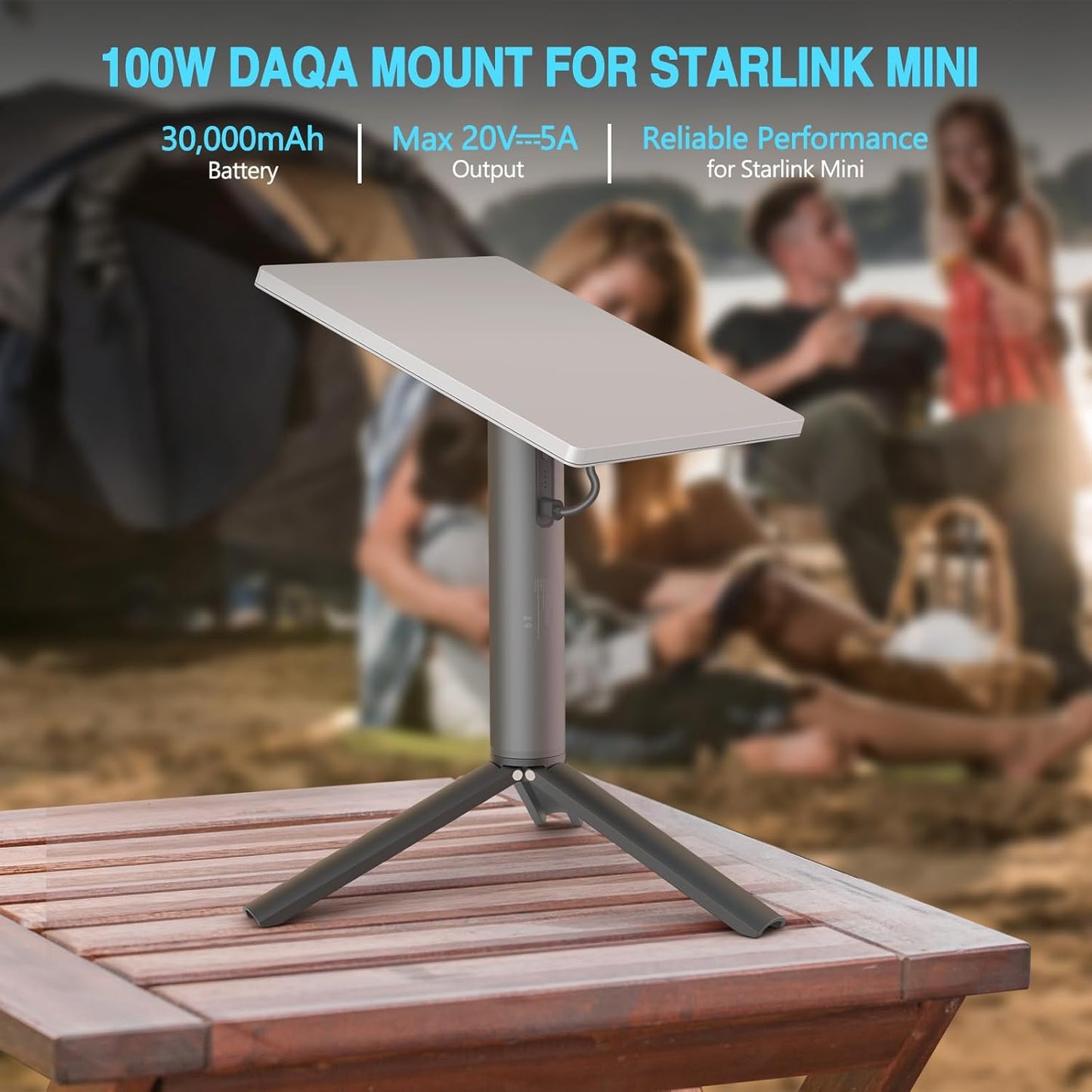 Starlink Mini Mount, with Battery Pack 20V 5A Output, Adjustable Starlink mini Mount for Outdoor/Camping