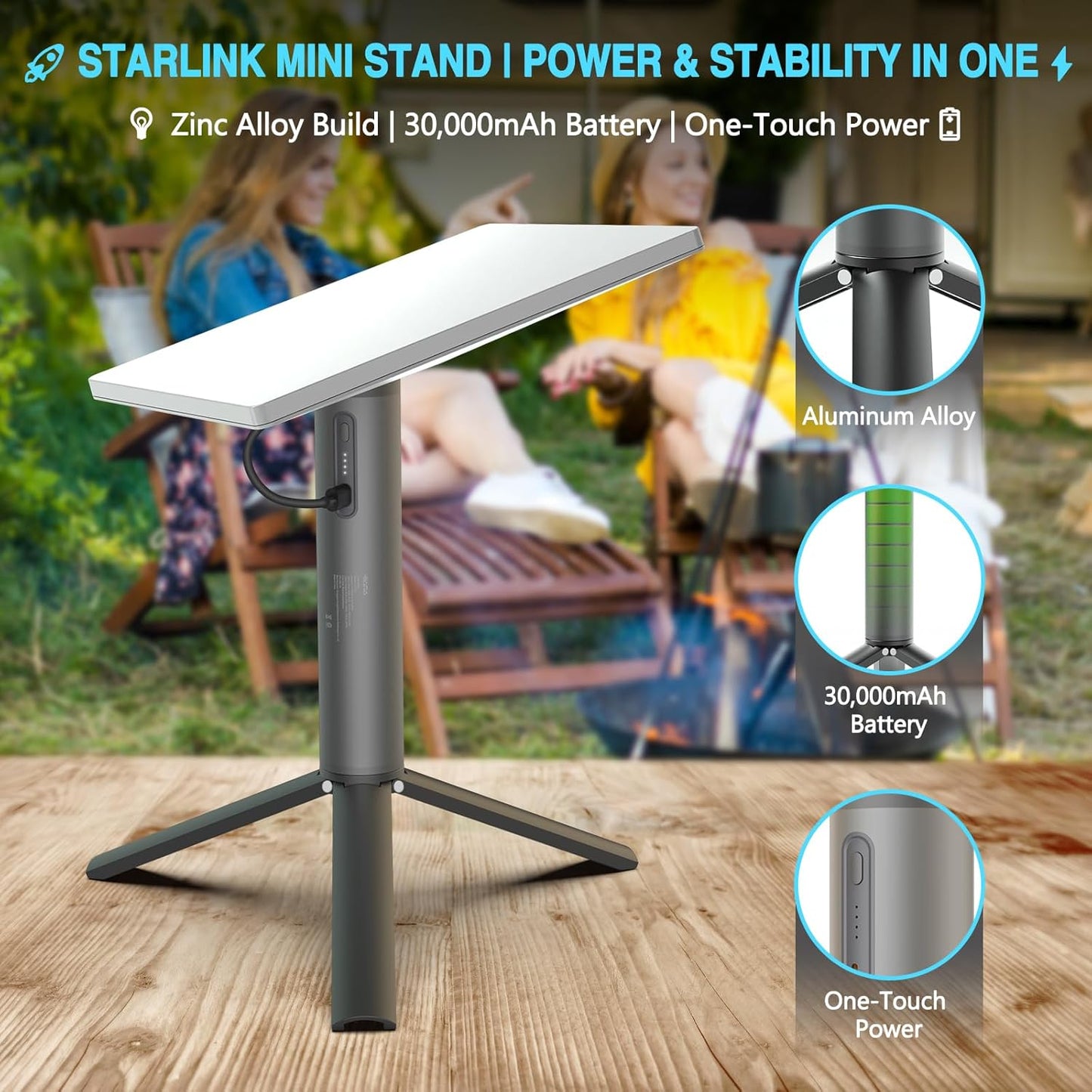 Starlink Mini Mount, with Battery Pack 20V 5A Output, Adjustable Starlink mini Mount for Outdoor/Camping