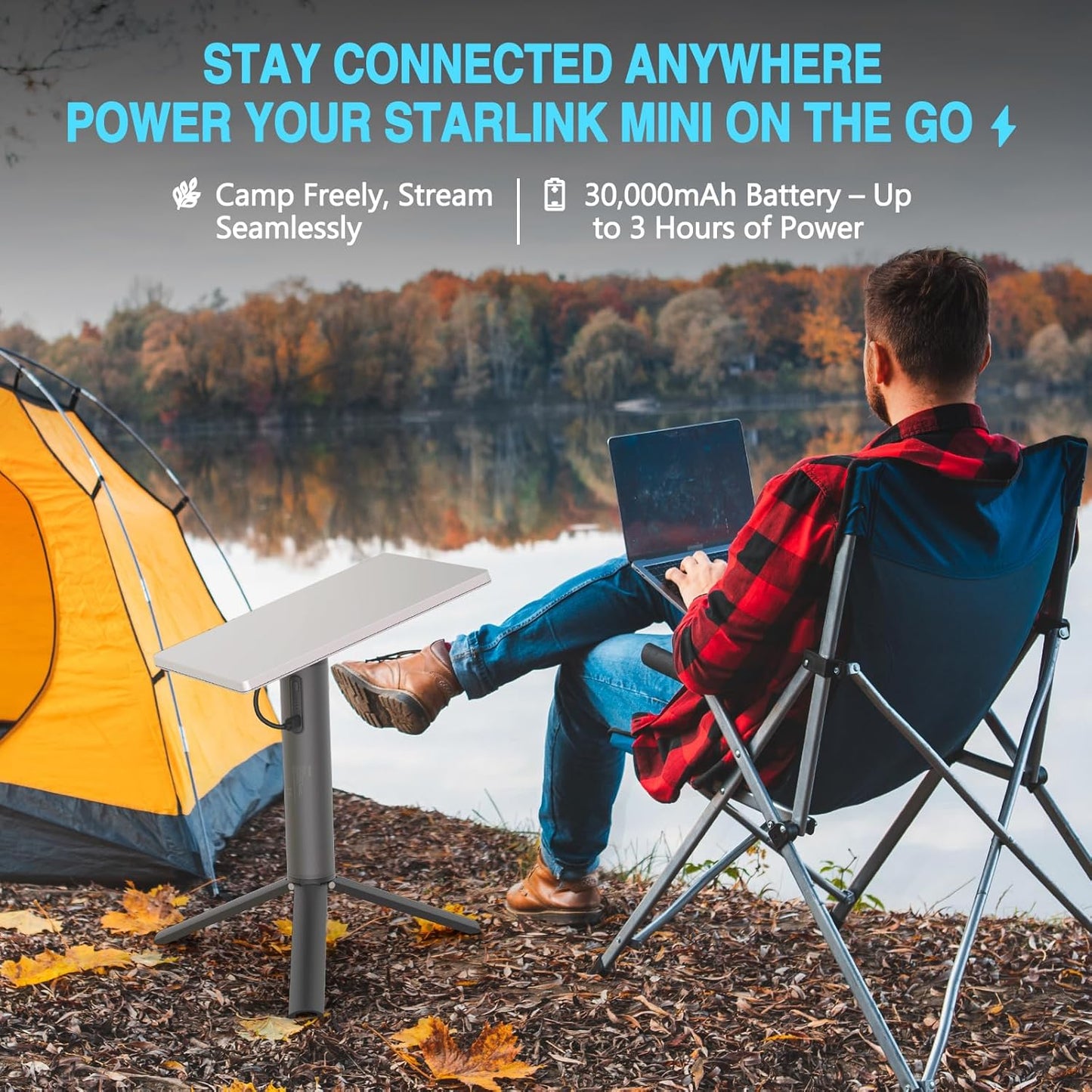 Starlink Mini Mount, with Battery Pack 20V 5A Output, Adjustable Starlink mini Mount for Outdoor/Camping