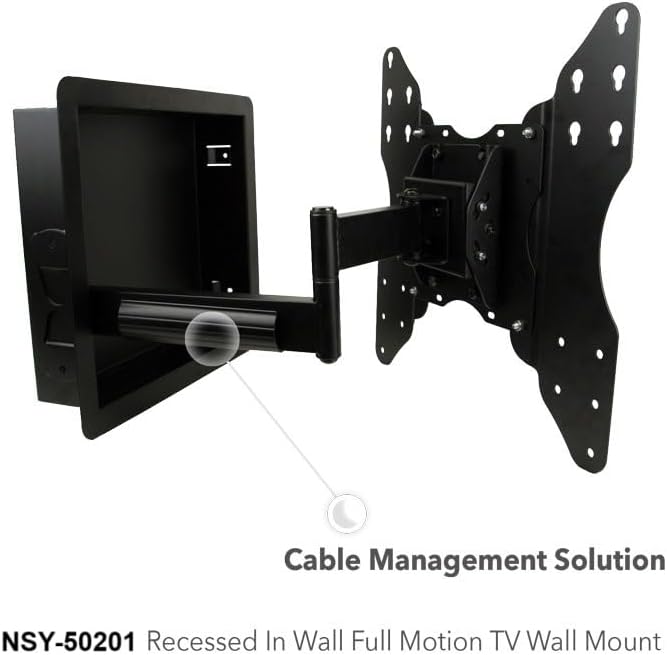 Recessed in-Wall TV Mount for 42-75 Inch Flat Screens with 19' Long Extension, Zero Clearance, Low Profile
