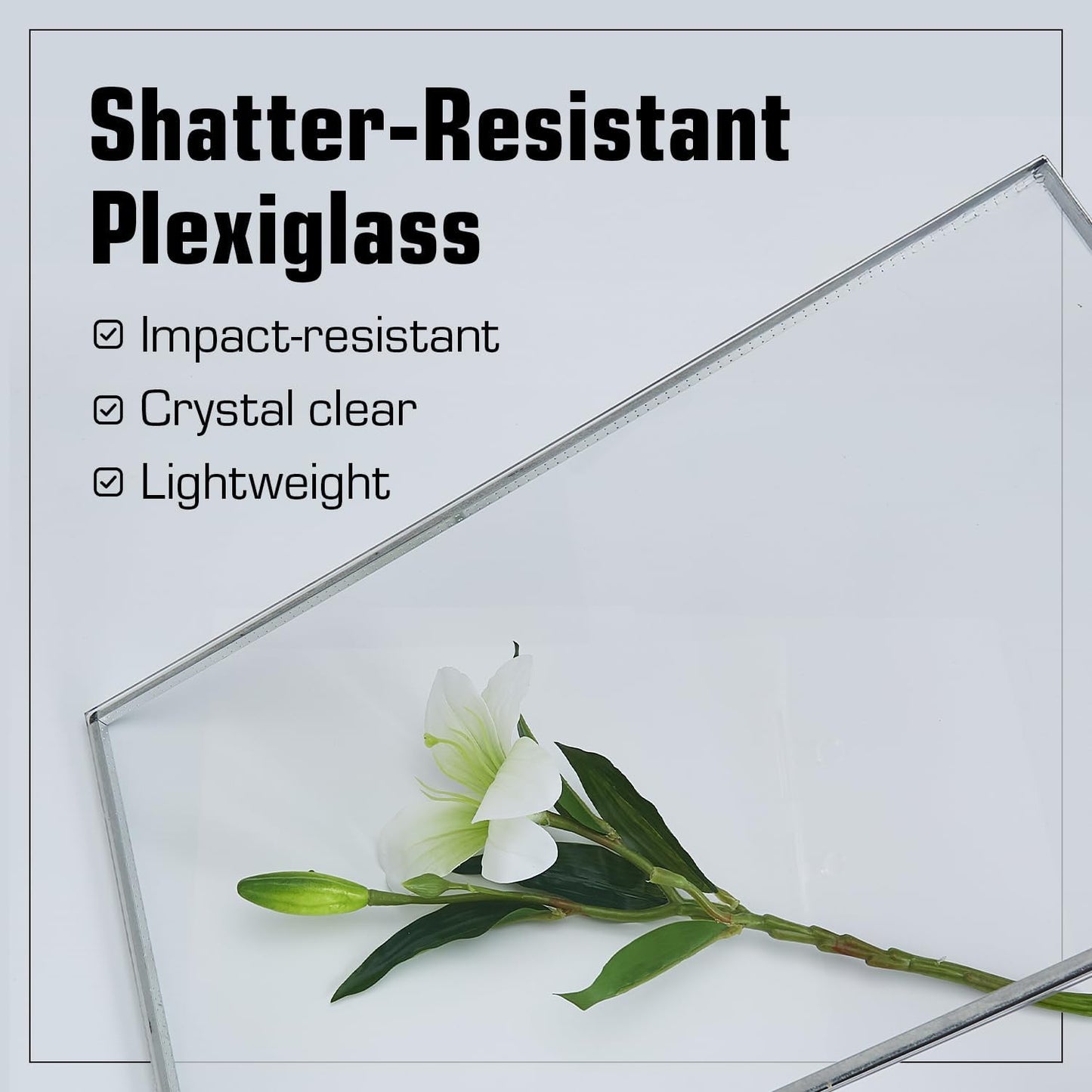 4 Pack UV-Resistant Organic Glass Panels Garage Door Window Inserts, Easy DIY Installation, Weatherproof