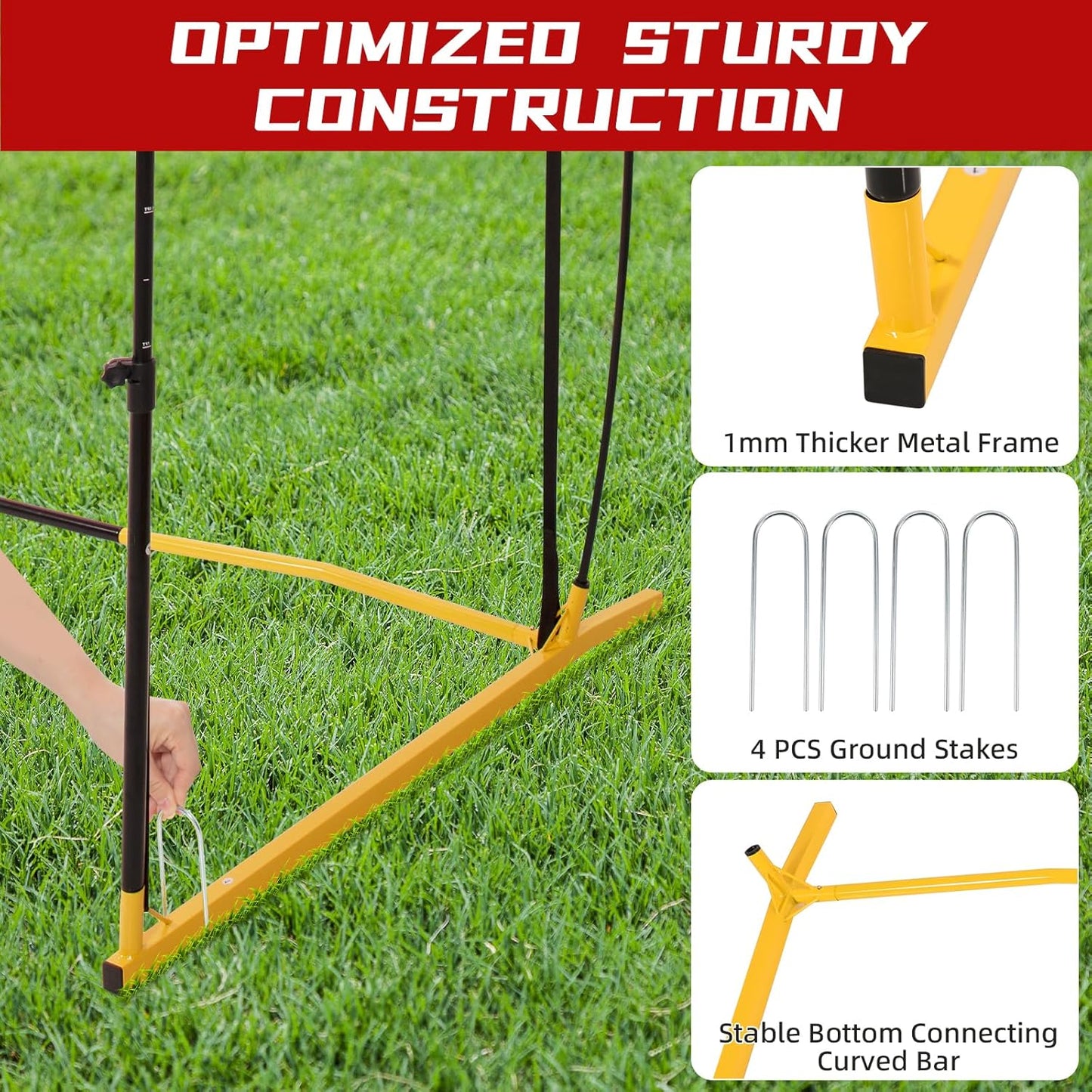Wiseek Easy Installation Volleyball Training Equipment Net,Update Freely 6-8FT Height Adjustable Volleyball Net,Portable Volleyball Net for Backyard