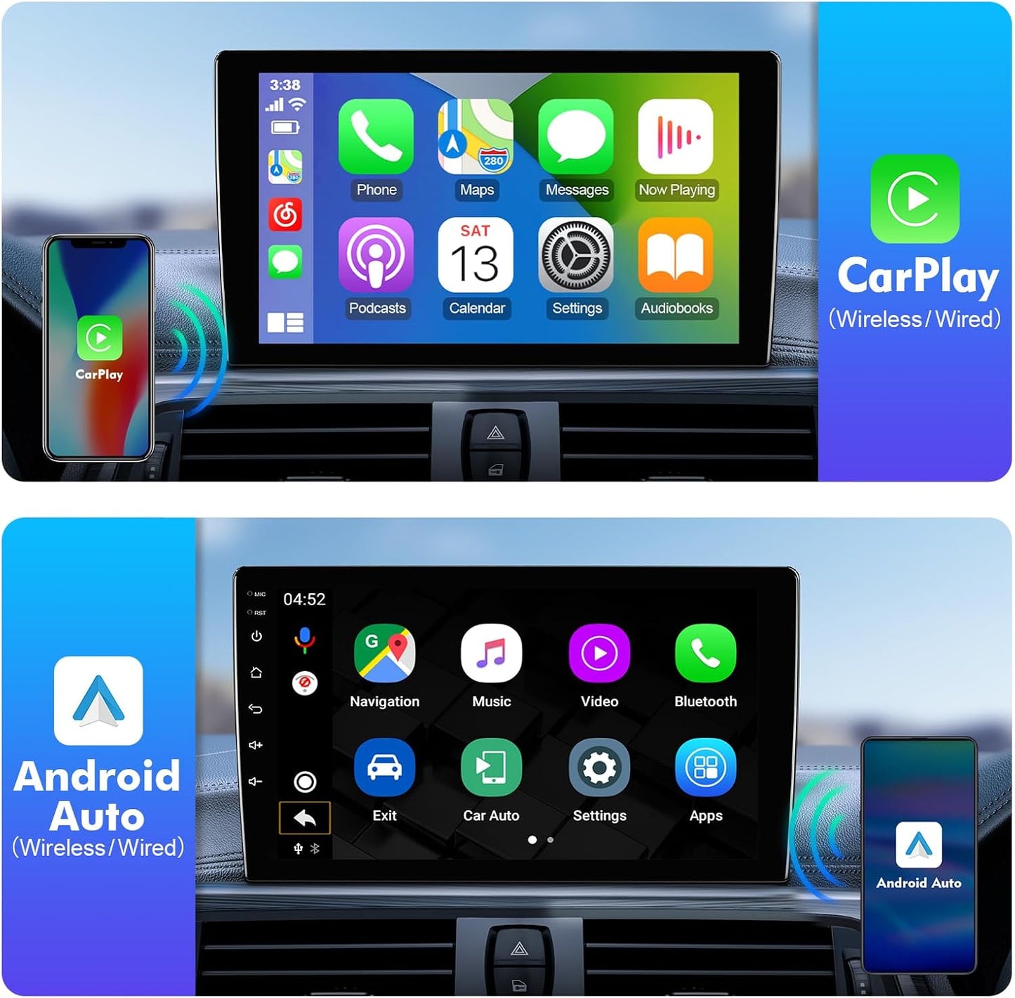 9-inch Android 13 Car Stereo, Altima 2008-2012 (Auto A/C) IPS Touchscreen Screen Car Radio B/U Camera 2g+32g