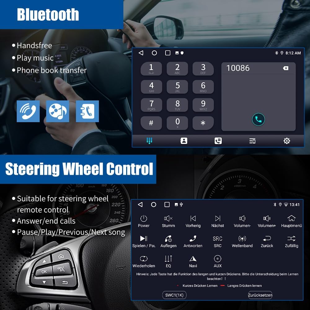 2+64G AWESAFE Android 13 Car Radio Stereo for Toyota Corolla 2014 2015 2016, 10 Inch Touch Screen with Wireless CarPlay Android Auto (2GB+64GB)