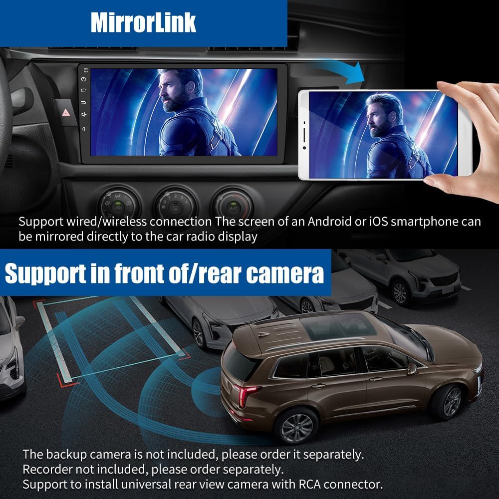 2+64G AWESAFE Android 13 Car Radio Stereo for Toyota Corolla 2014 2015 2016, 10 Inch Touch Screen with Wireless CarPlay Android Auto (2GB+64GB)