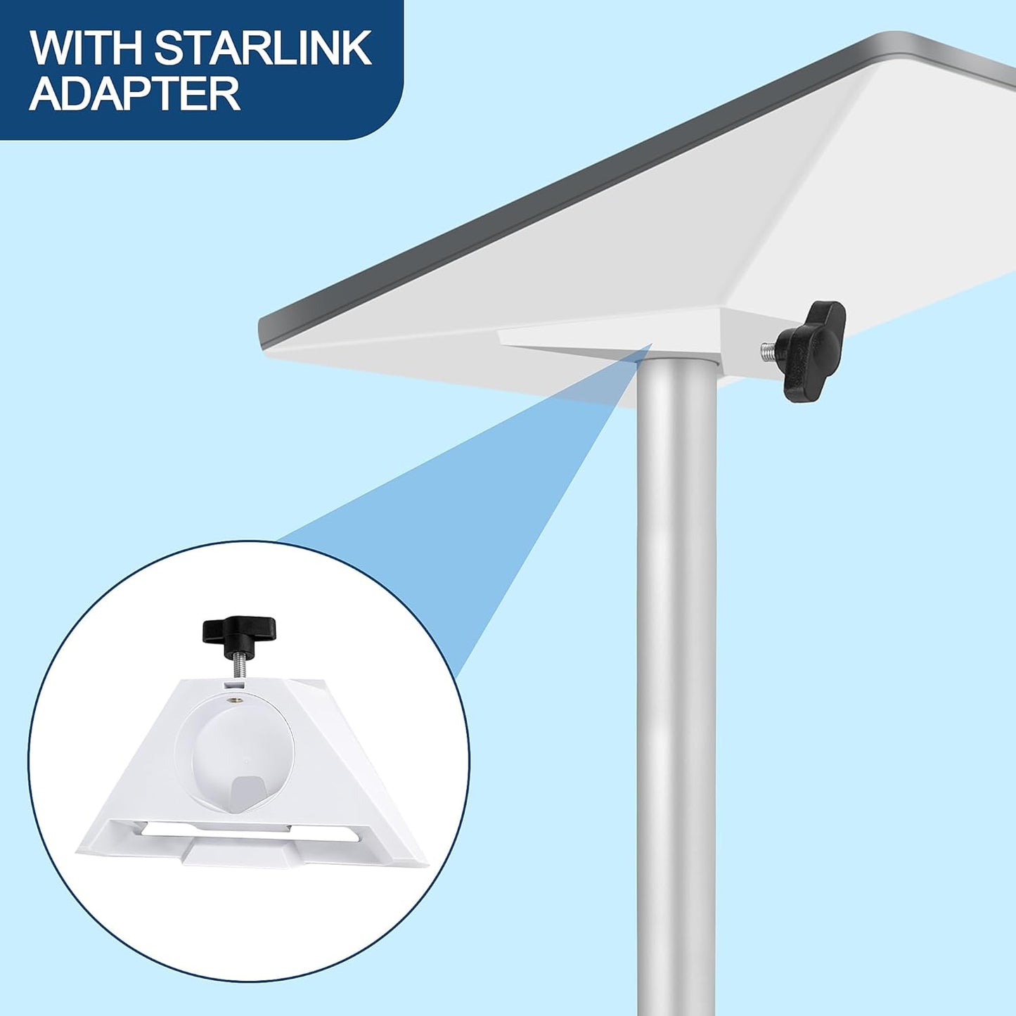 Starlink Mini Flag Pole Mount Kit - 10 feet Telescoping FlagPole- Fits for 0.7 to 1.1 Inch Round Ladder Rails