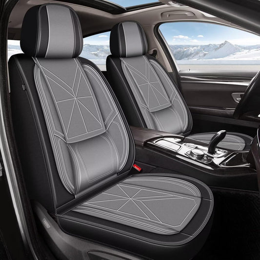 Car Front Seat Covers, Universal Seat Cushions Protector Airbag Compatible, Waterproof Durable, 2 piece