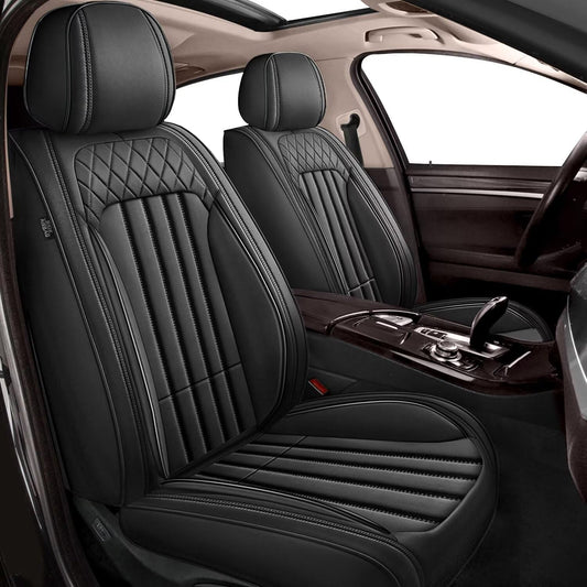 Car Seat Covers Fit for Ford Maverick 2022-2025 Front Set Waterproof Faux Leather,  (2 Seat, Black)