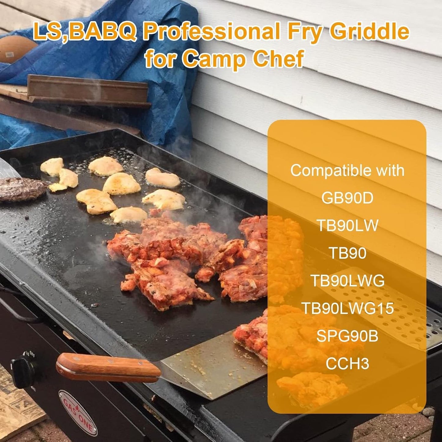 Professional Flat Top Steel Griddle for Camp Chef, Accessories 16'x 38' Griddle