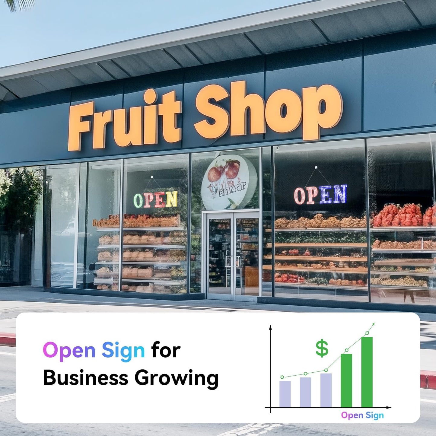 LemonNova LED Open Signs for Buiness, 48&#34;x16&#34;Large Open Light Up Signs with Remote Controls, Smart App, DIY Editor Colours Sign Flashing