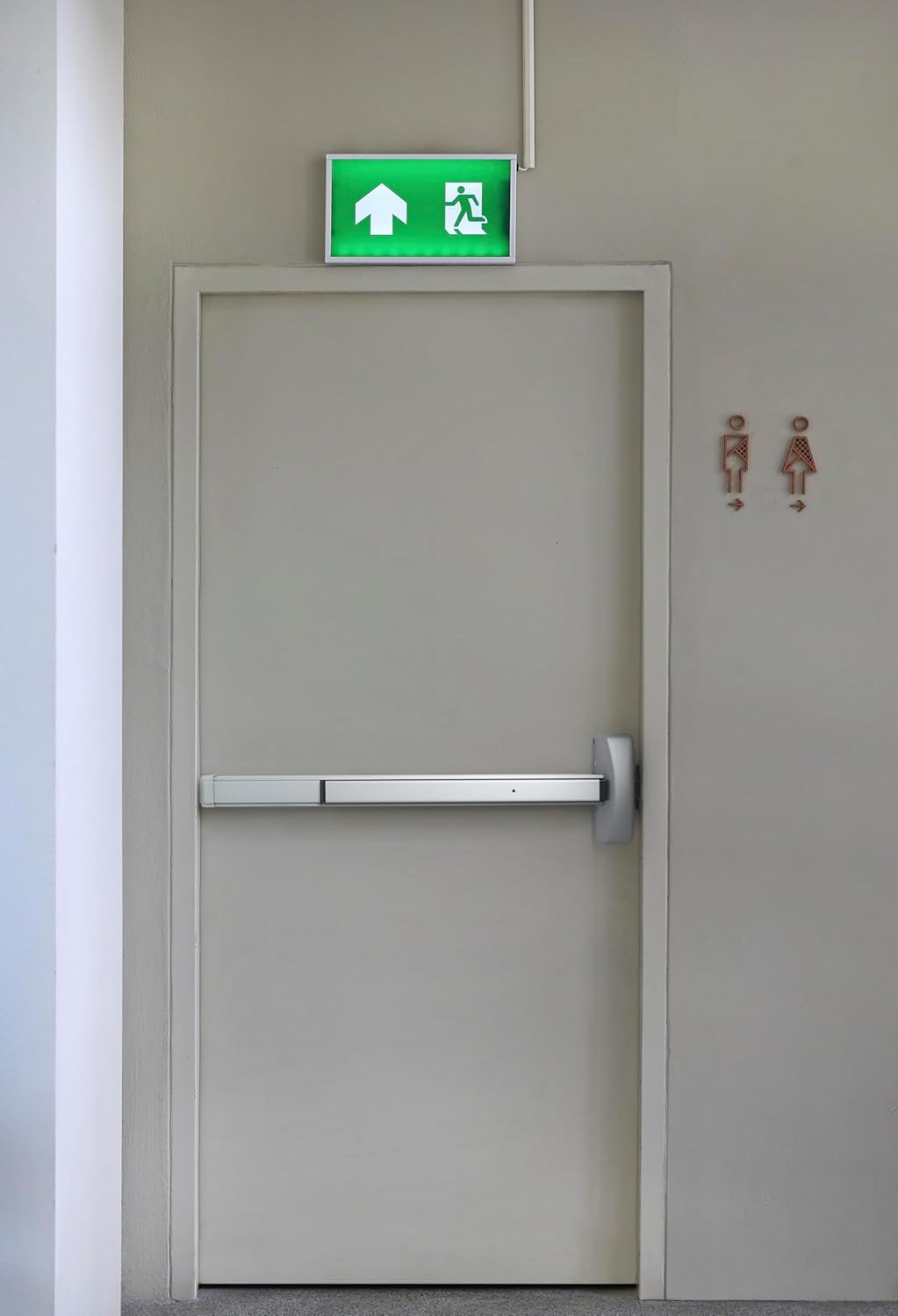Brinks Commercial Rim Panic Exit Device with Storeroom Lever Trim, Aluminum - UL Listed Emergency Exit