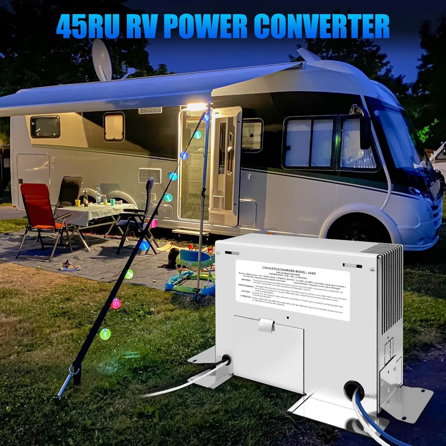 45amp RV Power Converter for Paralax and for Magnetek 7345 Power Centers, Deck Mount, Three-Stage