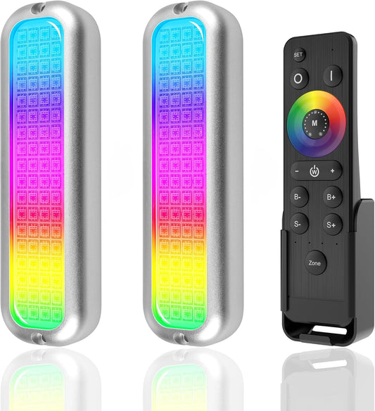 2025 GT3 Boat Underwater Lights RGB Marine Color Light Kit, 6000LM DC12V 60W IP68, All-Metal