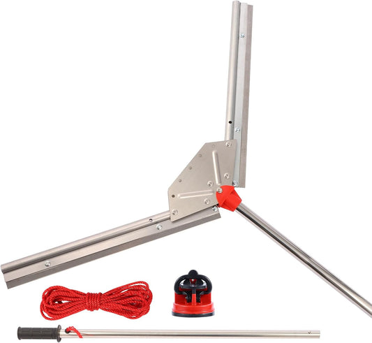 Lake Weed Cutter, 37' Aquatic Pond Plant Cutting Tool, 30ft Throw Rope, Sharp Stainless Steel Blades