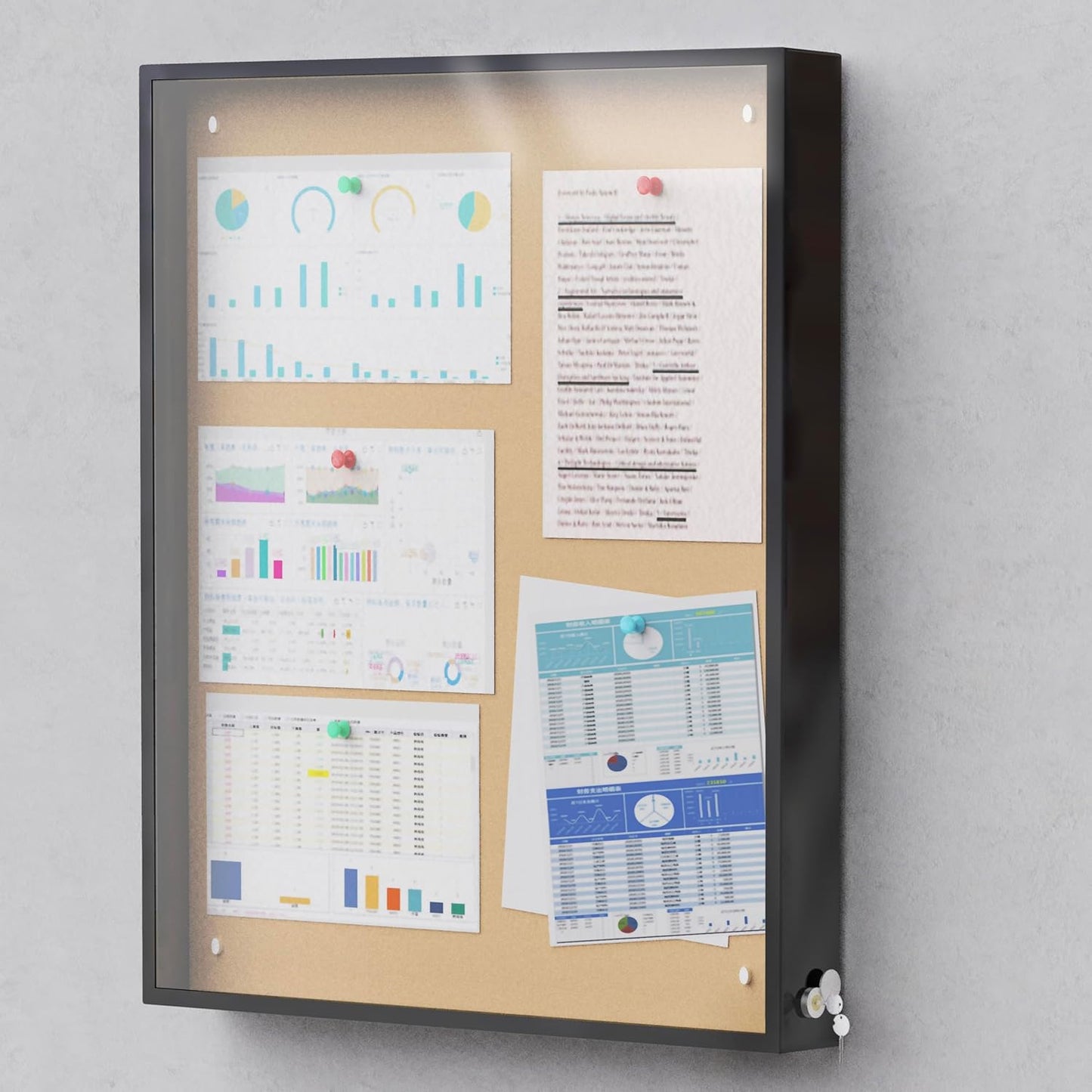 MESAILUP 36 x 24 in Waterproof Outdoor Bulletin Board Lockable Wall-Mounted with Cork Backing, Ideal for Schools, Offices, and Restaurants
