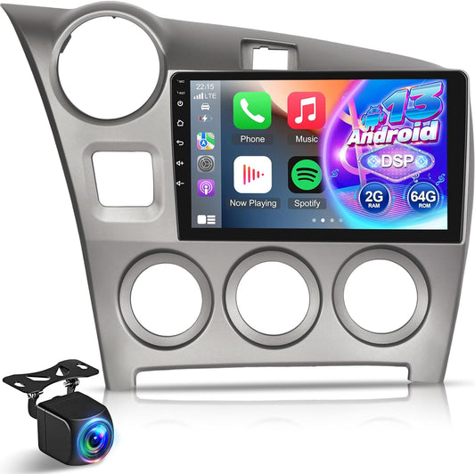 Android Car Stereo 2+64G for Toyota Matrix 2009-2014, 9 inch HD Touchscreen, Carplay, B/U Camera