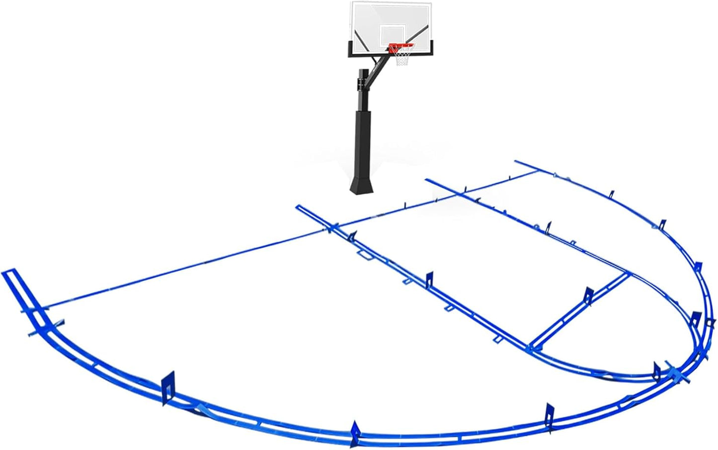 LndscLaser PC Plastic Material Basketball Court Stencil Kit for Concrete, Basketball Court Marking Kit, Waterproof, Sun-Resistant NOT Paper Board,