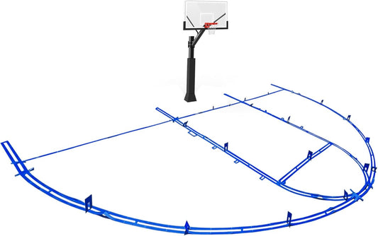 LndscLaser PC Plastic Material Basketball Court Stencil Kit for Concrete, Basketball Court Marking Kit, Waterproof, Sun-Resistant NOT Paper Board,