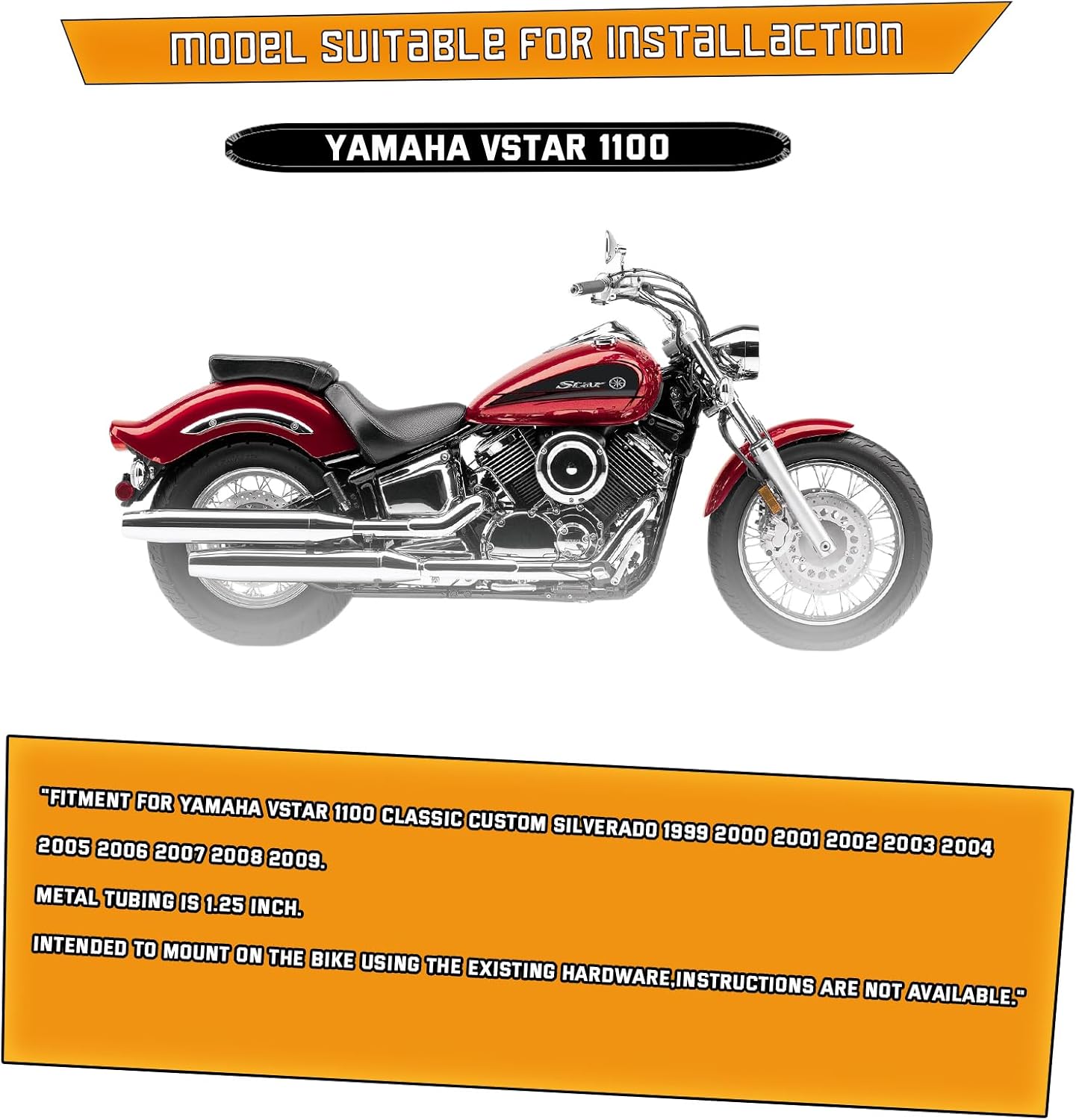 Kinglemc Engine Guard Highway Freeway Crash Bar for Yamaha Vstar Xvs 1100 Custom Classic Silverado