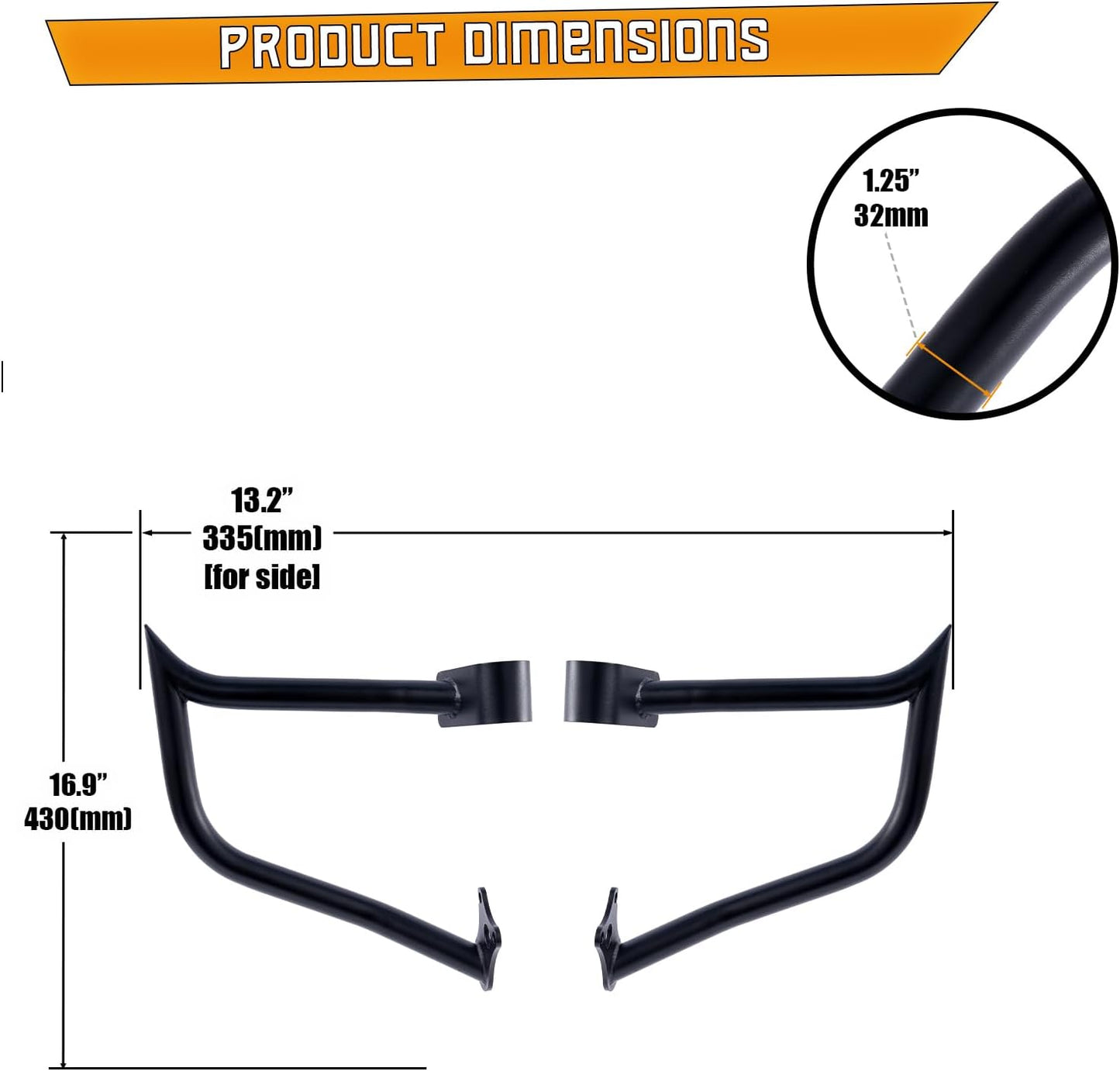 Kinglemc Crash Bar Engine Guard Highway Freeway Bar for Indian Scout 2015-2024 Scout Bobber ABS 2018-2020 Scout Sixty 16-24