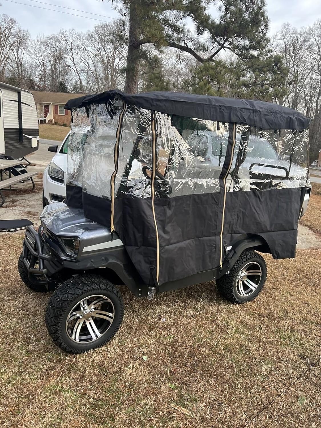 Golf Cart Enclosure 4 Passengers 88' Length Extended Cover Heavy Duty, Compatible with EZGO, TXT, Yamaha Club Car