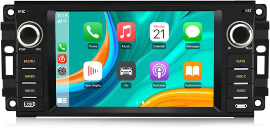 Car Stereo 2GB 32GB for Jeep Wrangler JK Compass Patriot/Chrysler/Dodge RAM Charger, 7 inch Touch