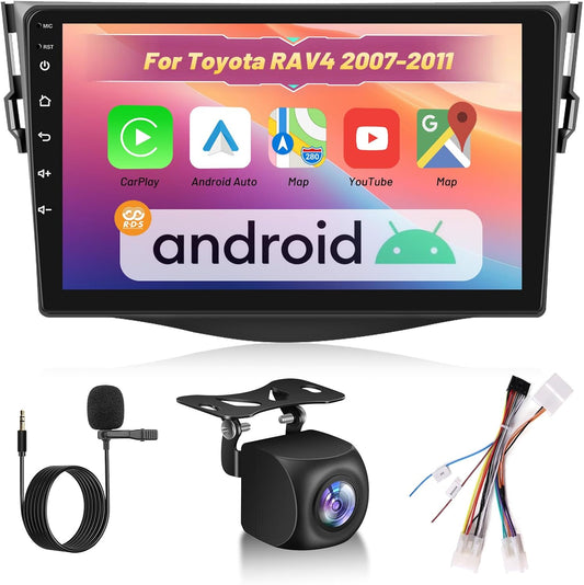 Car Stereo for Toyota RAV4 2007-2011, Wireless Carplay 2+64G, Android Auto - 9 Inch Touchscreen