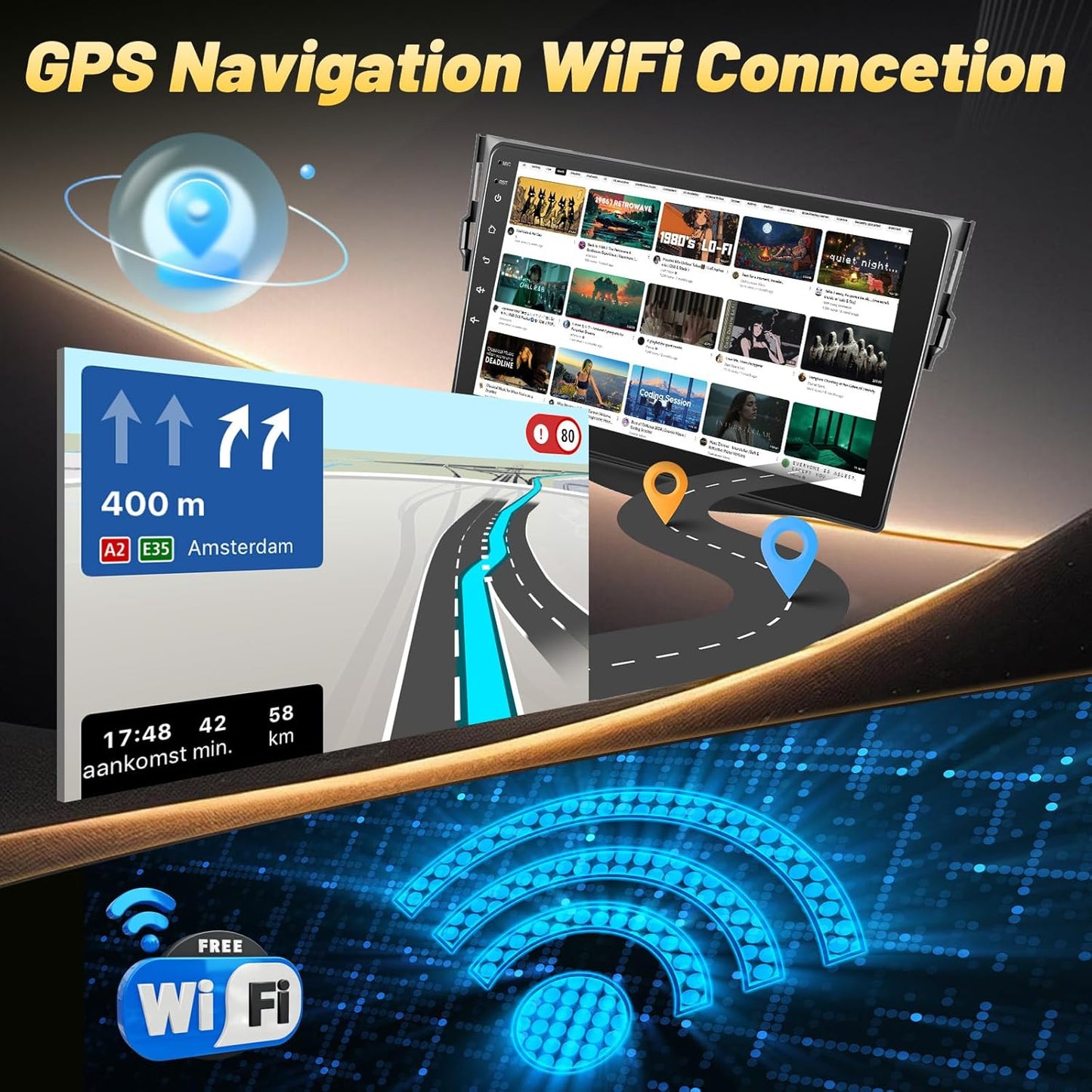 Car Stereo for Toyota RAV4 2007-2011, Wireless Carplay 2+64G, Android Auto - 9 Inch Touchscreen