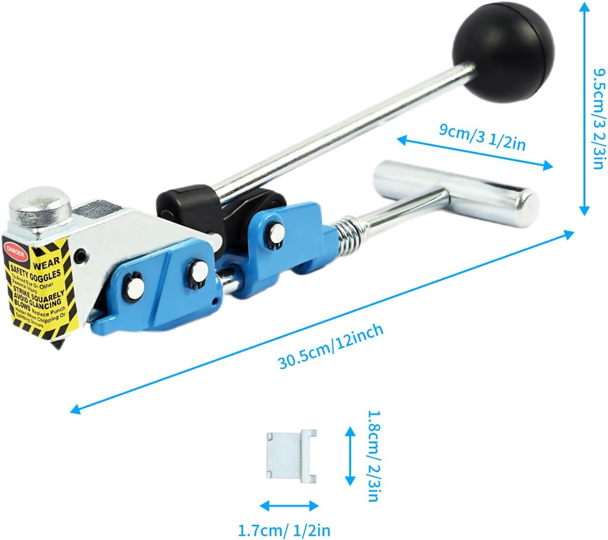 Center Punch Tool with Adapter for 3/8' Wide Center Punch Clamps, Hose Clamp Banding Tool for 5/8'