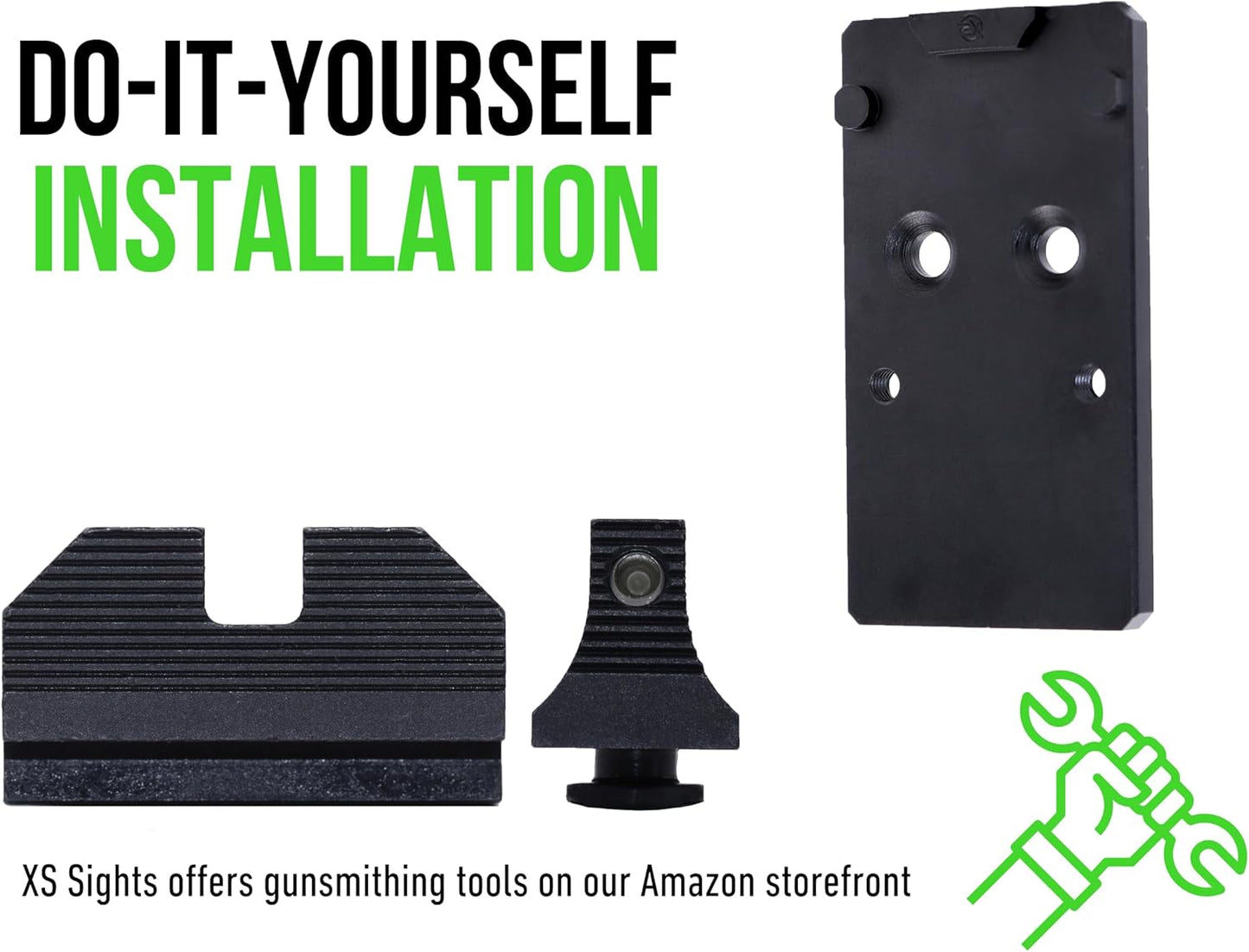Minimalist OR Sights &amp; Optic Plate Bundles, Compatible with RMR Footprint Optics on Glock 17, 19, 34, 45, 47, &amp; 49 MOS Platforms