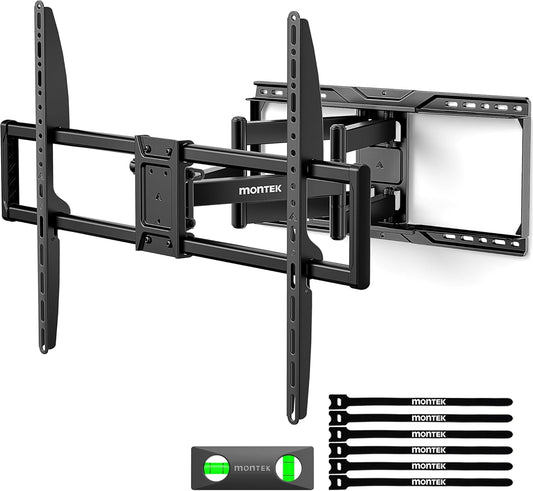monTEK Heavy Duty TV Wall Mount for 50-100 Inch TVs up to 165 lbs, 4X Load Tested, Dual Arms Full Motion Bracket with Tool-Free Tilt, Swivel &amp;