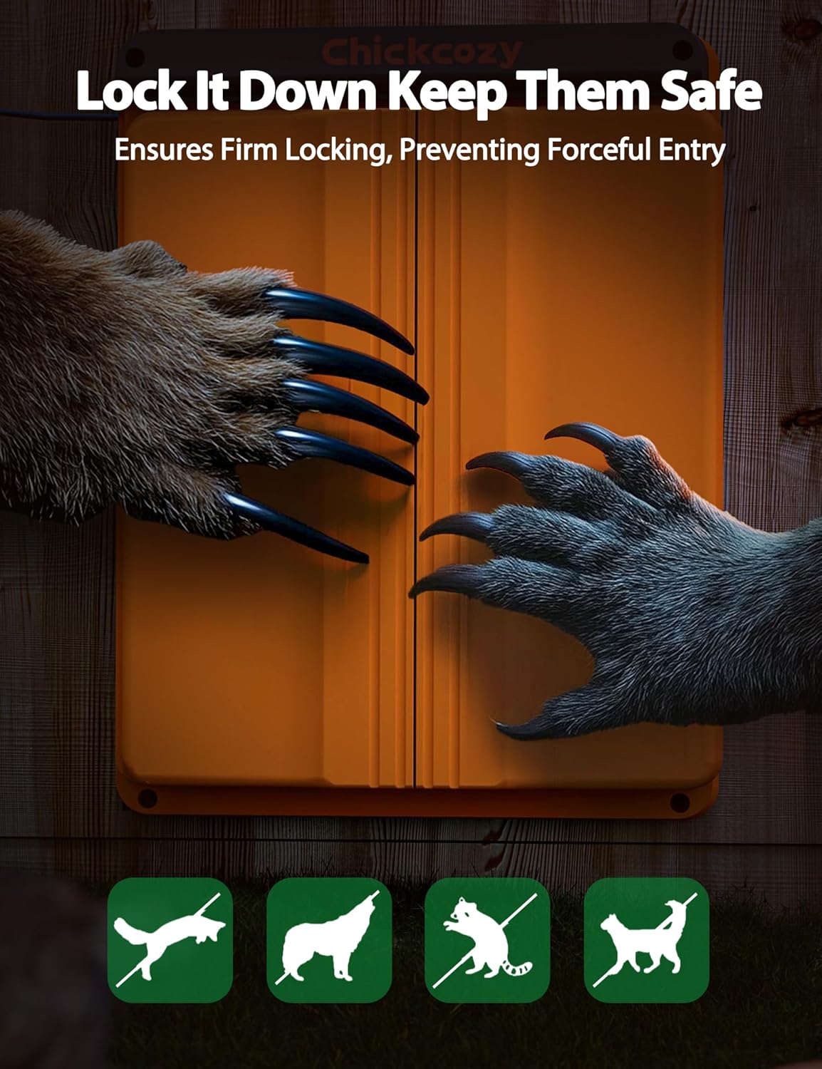 Solar-Powered Automatic Chicken Coop Door, Dual Motor Chicken Coop Door with Light Sensor, Timer
