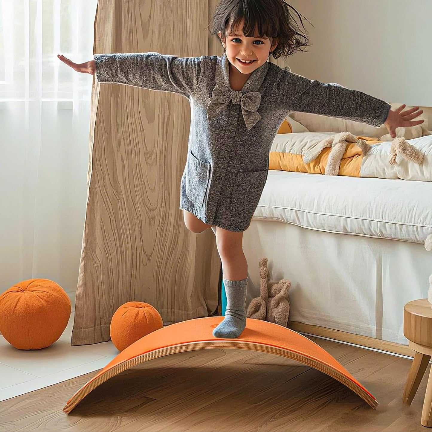 Balance Board for Kids and Adults, Super Fun Wobble Board 10-Layer Beech Wood, Non-Slip Felt, 680 lbs Limit