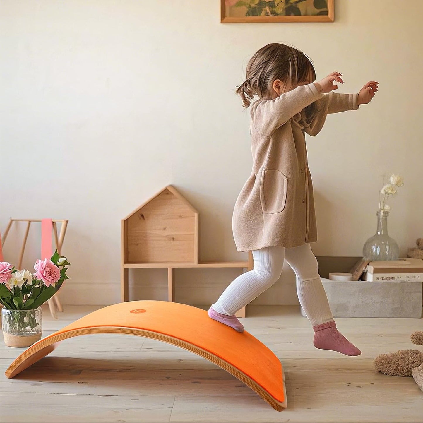 Balance Board for Kids and Adults, Super Fun Wobble Board 10-Layer Beech Wood, Non-Slip Felt, 680 lbs Limit