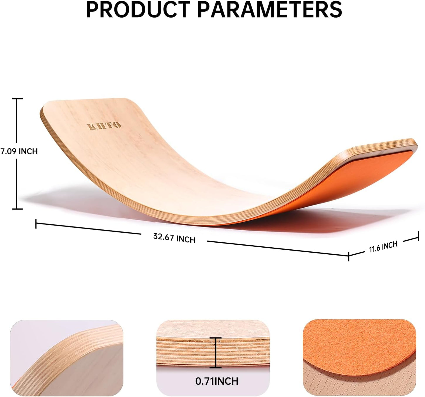 Balance Board for Kids and Adults, Super Fun Wobble Board 10-Layer Beech Wood, Non-Slip Felt, 680 lbs Limit