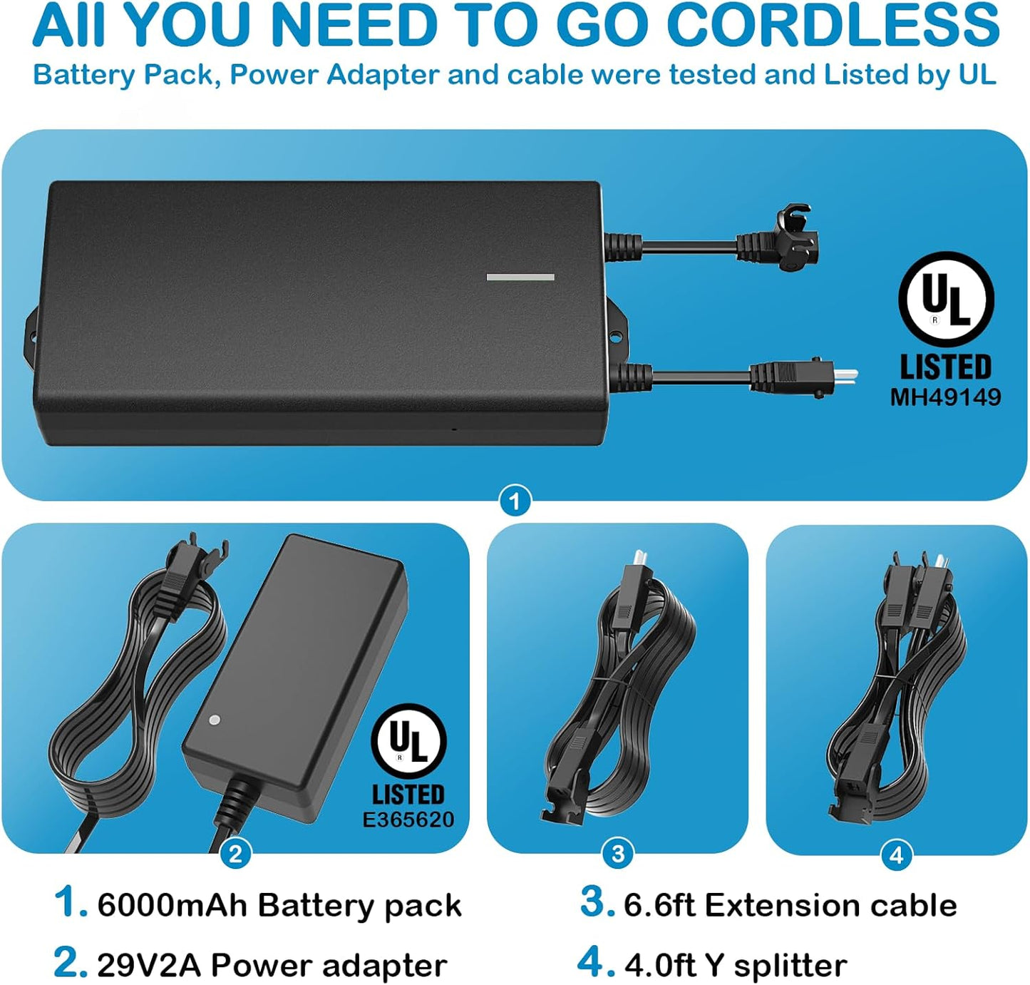 Universal Battery Pack for Reclining Furniture, ZBPOWER 6000mAh Wireless Couch Battery Pack Rechargeable