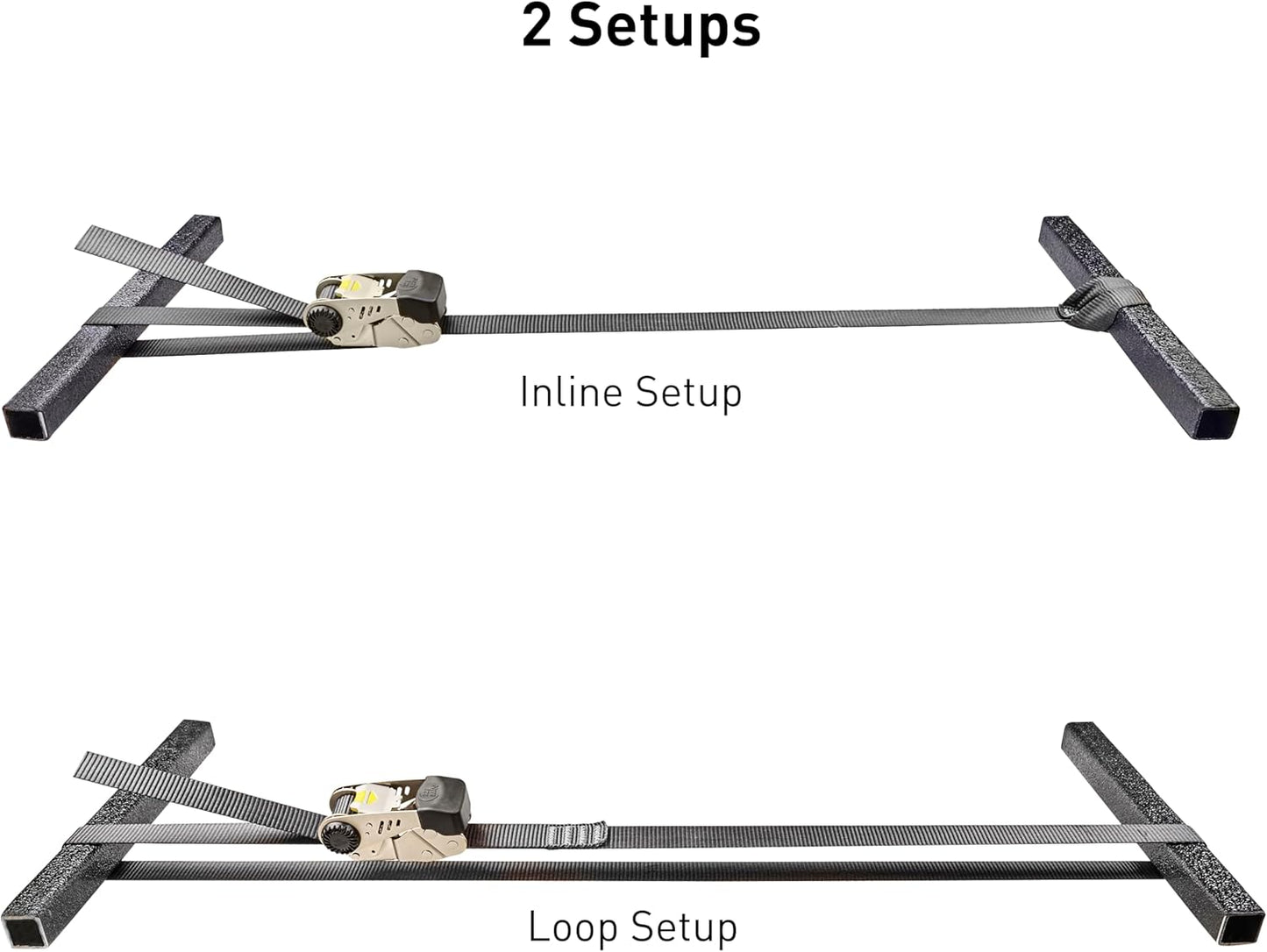 Nite Ize CamJam HookLock Ratchet Strap System - Adjustable, Heavy-Duty Tie Down Straps - Cargo Attachment with Spring-Actuated Hooks - Includes