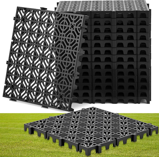 15Pc Heavy Duty Ground Protection Mats, Drive on Lawn Grid,15.74' x 15.74' Heavyweight Drain Grate, Interlocking