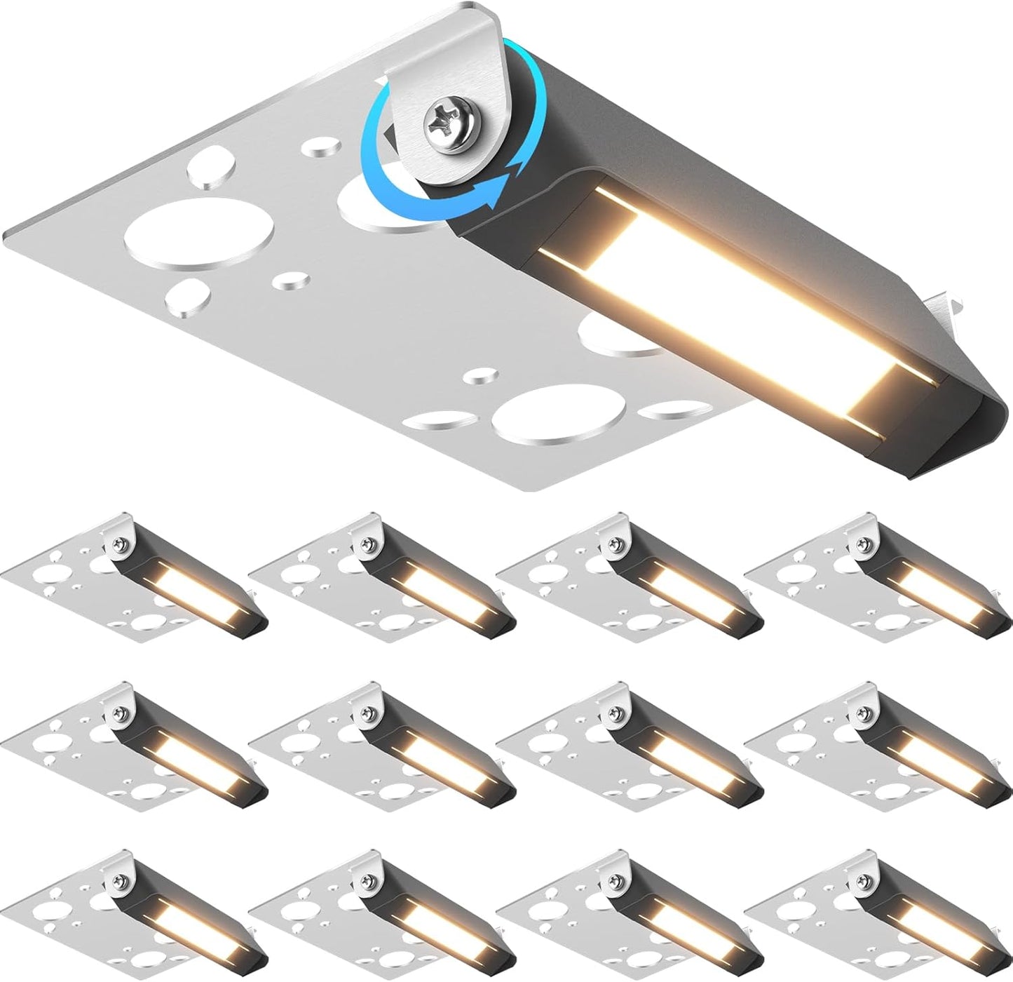 12 Pack 4 Inch Retaining Wall Lights 3W LED Hardscape Lighting 12V AC/DC Low Voltage Landscape Lights