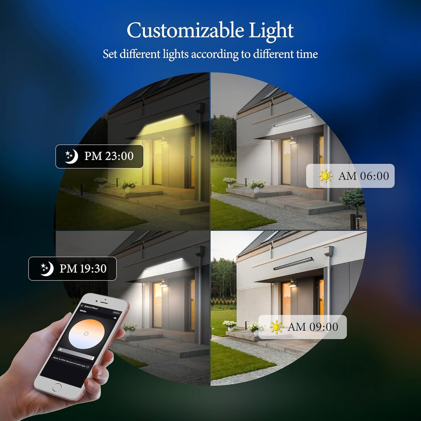 Smart Wall Washer Light, Waterproof, Adjustable Color Temperature, Dimmable 1%-100%, Super Bright