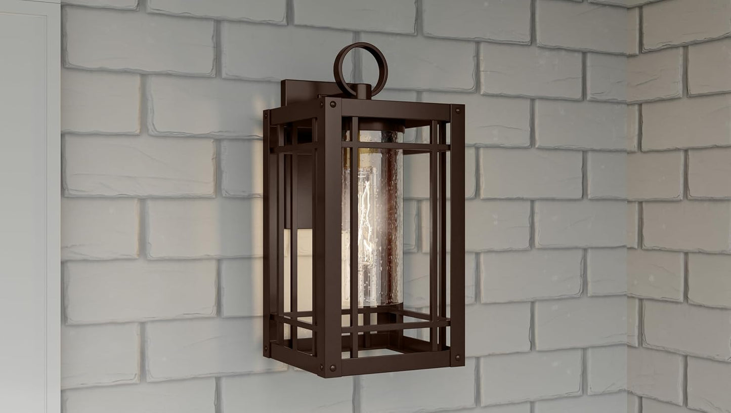 Pelham Outdoor Wall Lantern, Coastal Armour 20.75 Inch 1-Light Western Bronze Wall Sconce,  E26 Base
