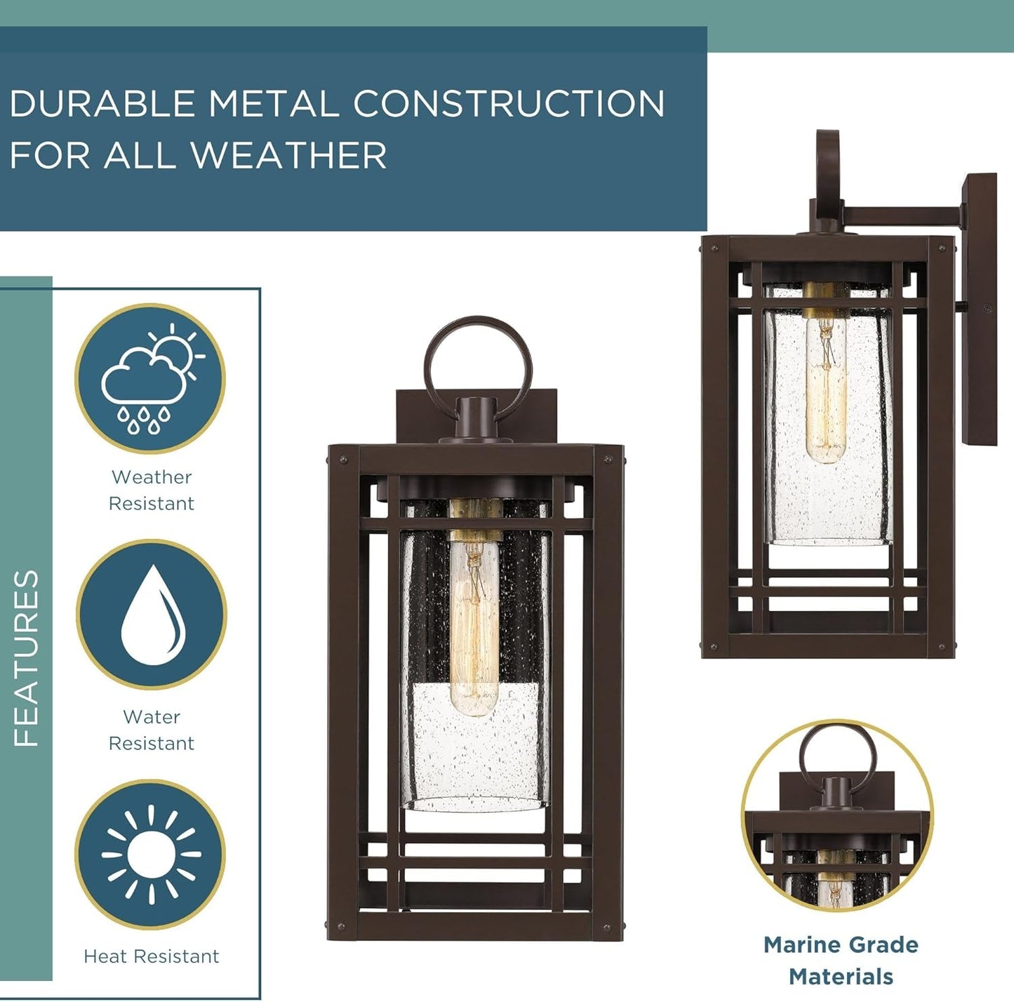 Pelham Outdoor Wall Lantern, Coastal Armour 20.75 Inch 1-Light Western Bronze Wall Sconce,  E26 Base