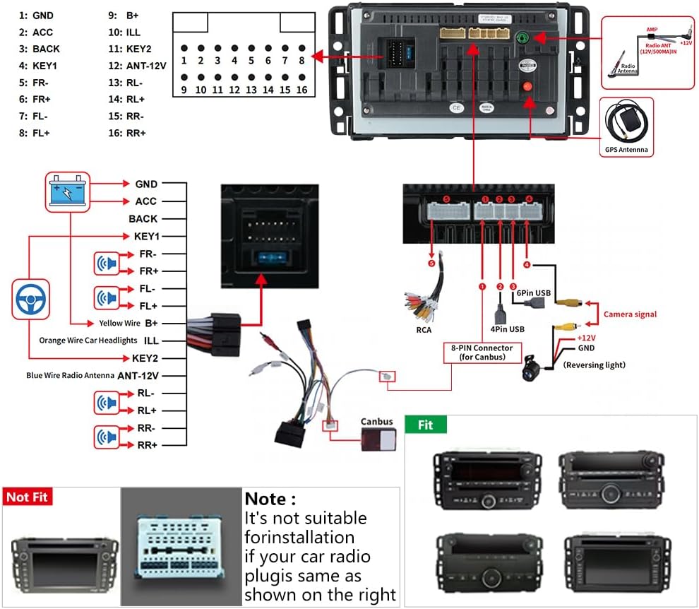 Android 13 [2G+64G] Car Radio for GMC Sierra Yukon Chevrolet Buick Chevy Silverado, 8in Touch Screen