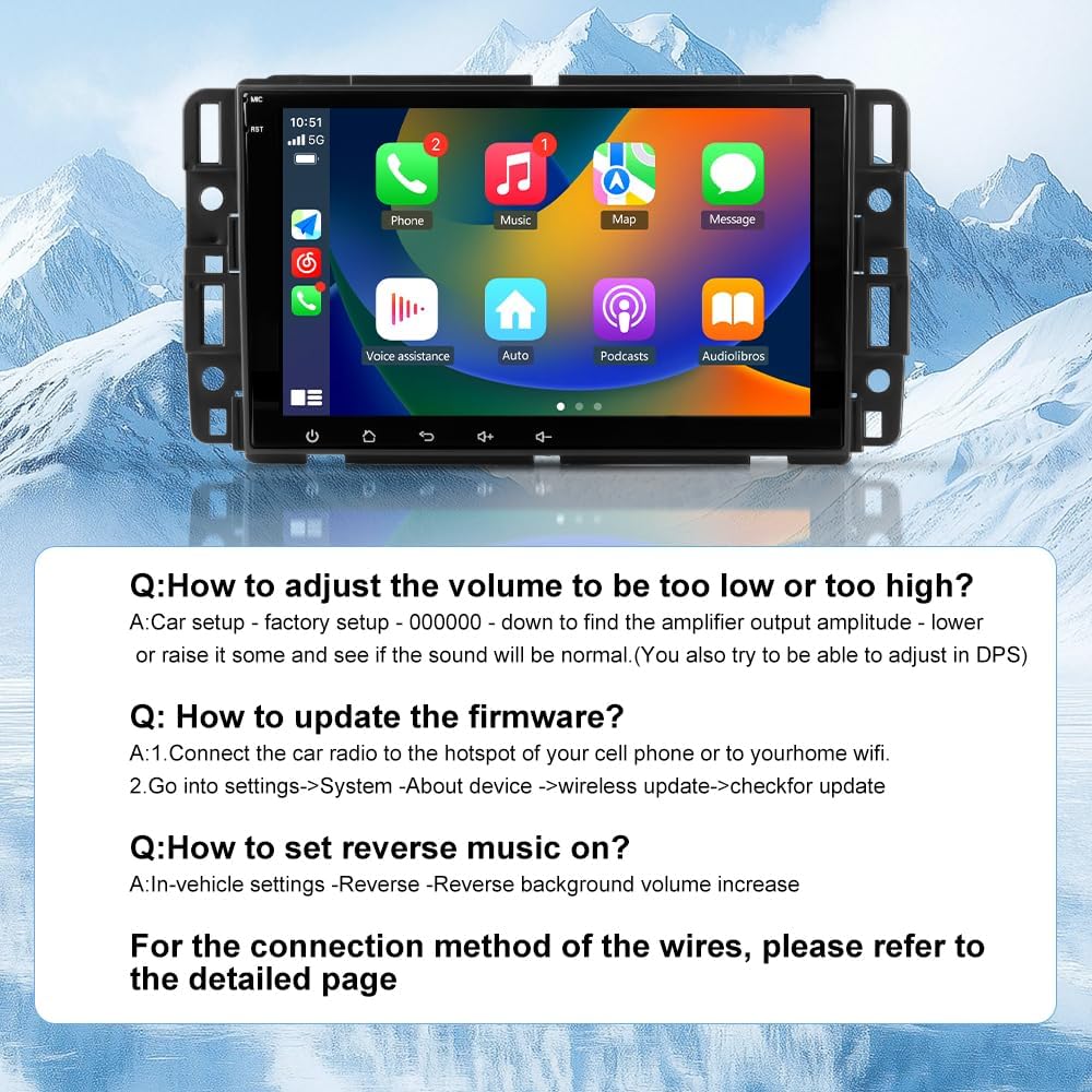 Android 13 [2G+64G] Car Radio for GMC Sierra Yukon Chevrolet Buick Chevy Silverado, 8in Touch Screen