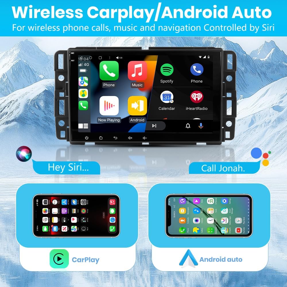 Android 13 [2G+64G] Car Radio for GMC Sierra Yukon Chevrolet Buick Chevy Silverado, 8in Touch Screen